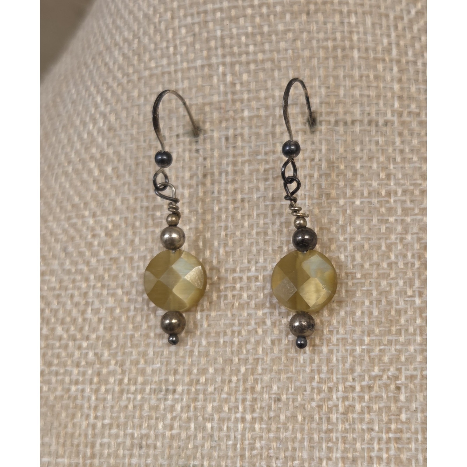 Vintage Sterling Silver Citrine Dangle Earrings Sterling Balls 925 15$